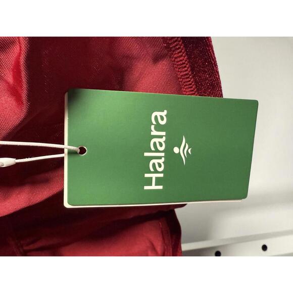 NWT Halara Deep V Neck Long Sleeve Ruffle Hem Velvet Mini Chill Dress Sangria XS - Picture 6 of 13